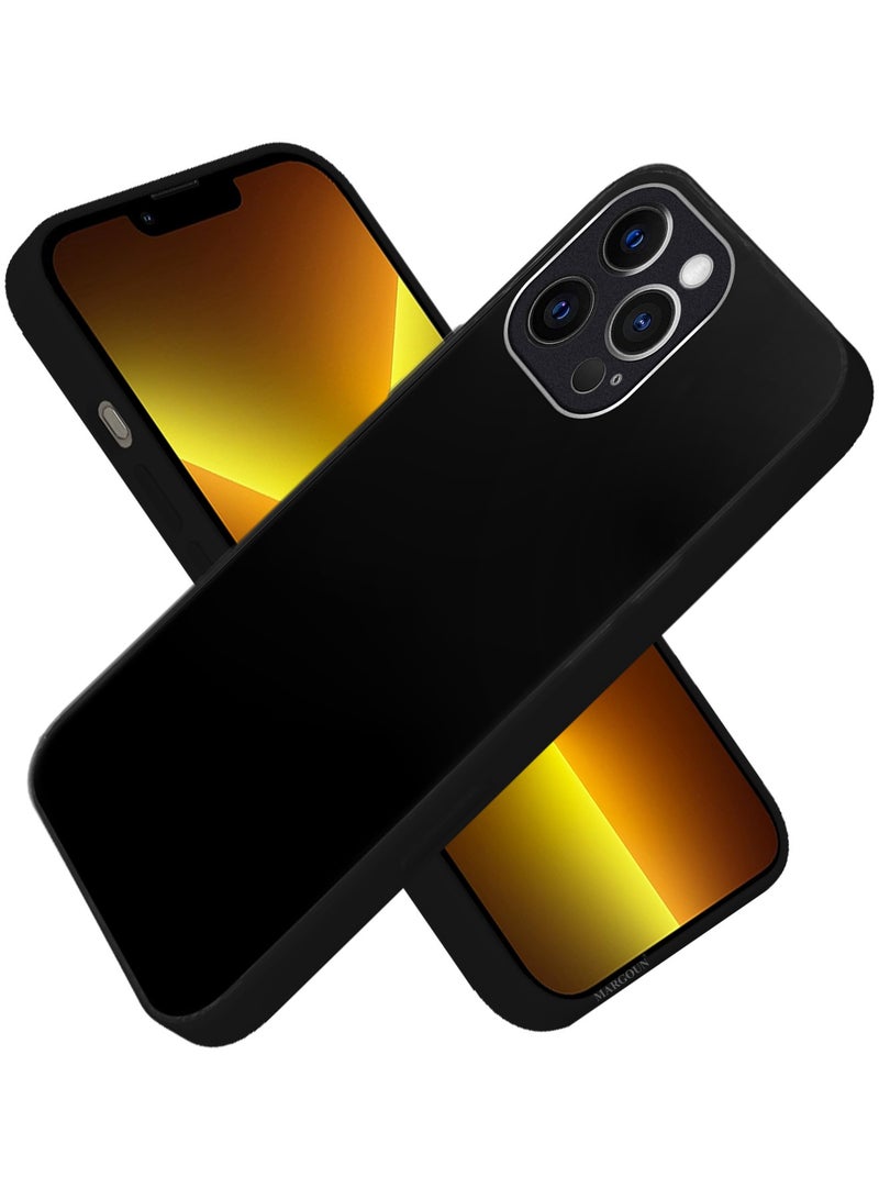 CATANES HiCool Glossy Hard TPU Case for iPhone 13 Pro Max - Full Coverage , Anti Finger Print , Anti Yellowing , Shockproof Slim Fit Design- Black - Image 3
